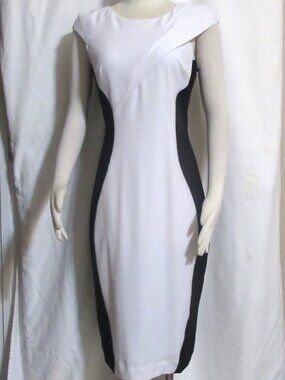 NEW Womens Ladies J PETERMAN White & Black Tailored Stretch Dress 6 Orig $148